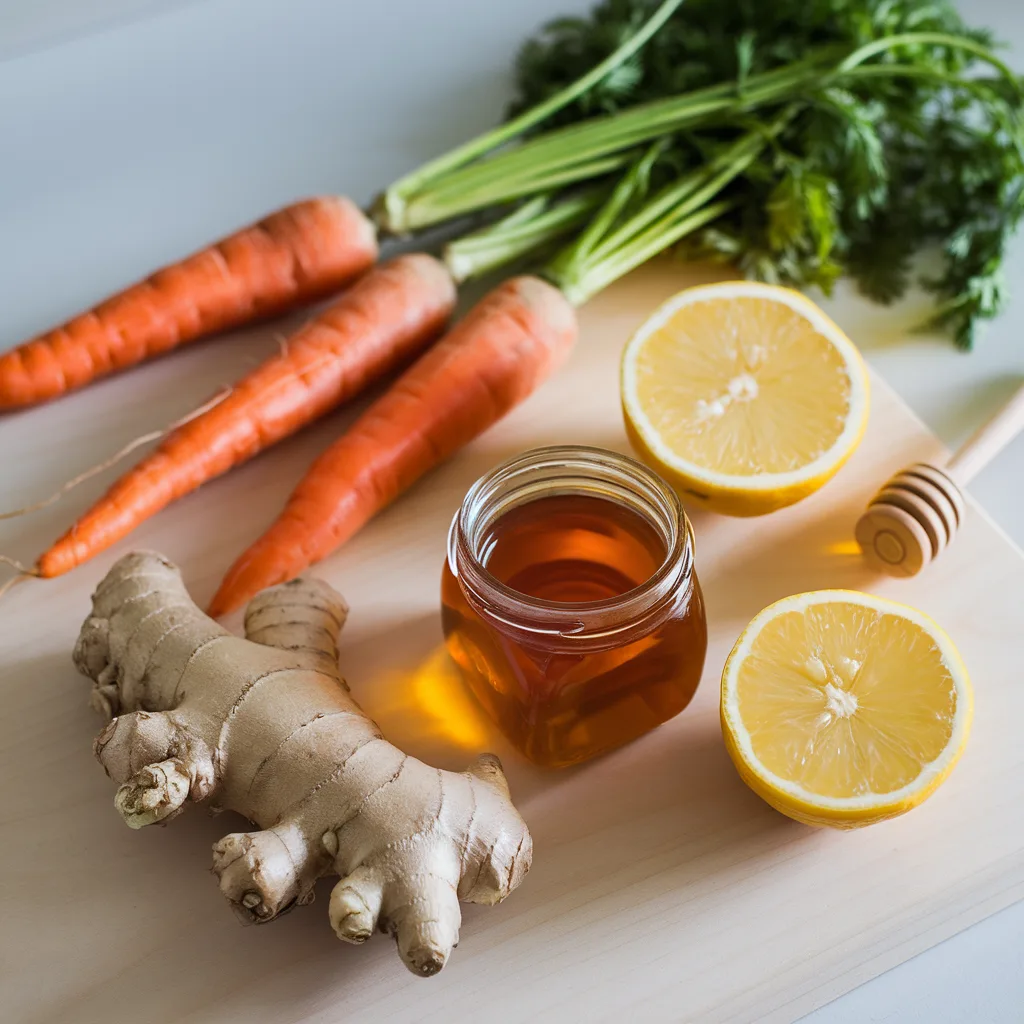 a-photo-of-a-flat-lay-arrangement-of-fresh-ingredi-mWqeEyBdQW2J21mXvVAETQ-KeptGGTLQLeQnxtqZTNhzQ Carrot Juice ingredients