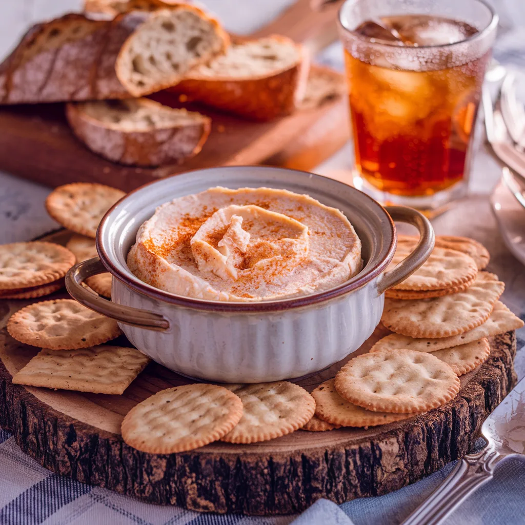 a-rustic-wooden-board-with-a-vintage-cer_SCvPIyxrTSKyAw6b9j3xJw_urxcxdtmTZuxEDzZ4yAtLQ Old-Fashioned Pimento Cheese Recipe