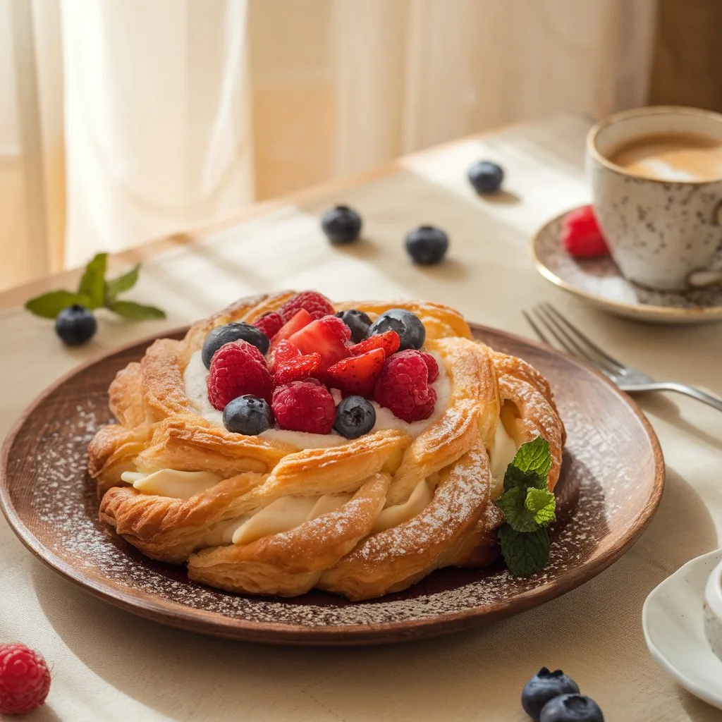 a-photo-of-a-beautifully-plated-danish-p_eTMZnem4QF-3x2Jp-sj0yg_JFdZRwWvQmqF6lZdIJ-rjQ Danish Pastry with Cream Cheese and Berries