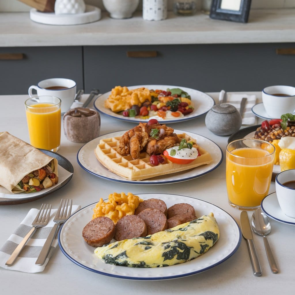 a-photo-of-a-beautifully-set-breakfast-t_ikT7GxBJSMGiC3vstUq1PA_WN88OhJJSrKjzl-i8Cl_bA Chicken Breakfast Recipes