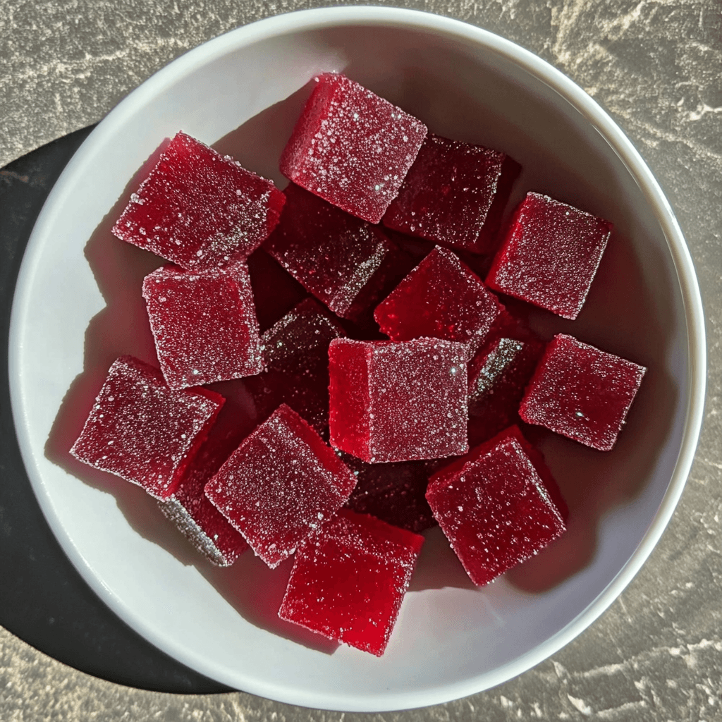 u8779999521_Close-up_ofa_bowl_Keto_Genesis_Gummies_arranged_n_a6e25a7f-6139-4662-a86b-880ebf993f78_3 Finished keto gummies on white plate with mint garnish